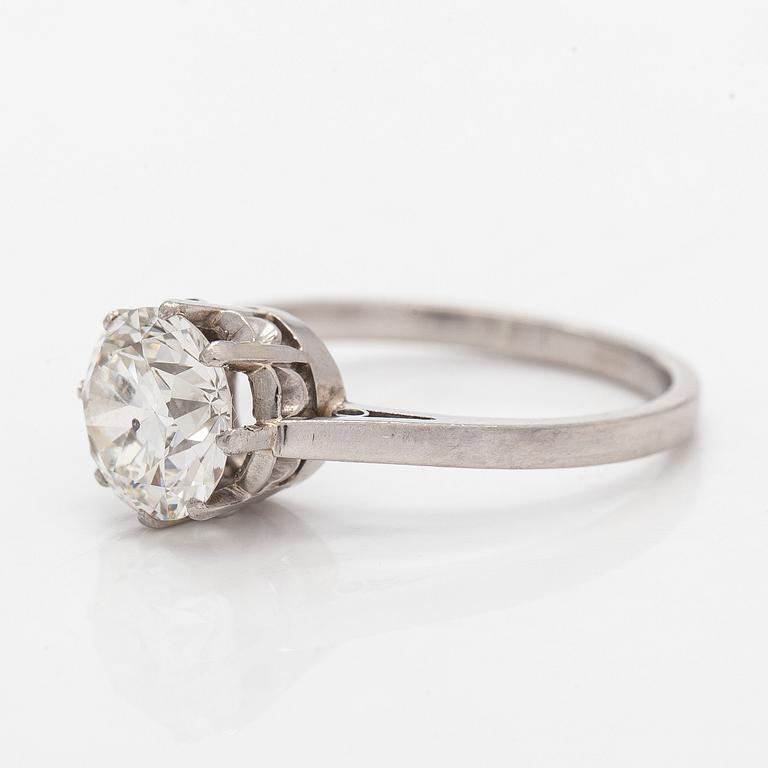 Ring, briljantslipad diamant ca 1,80 ct, platina.