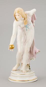 FIGURIN, porslin, jugend, Walter Schott, Meissen, Tyskland, omkr 1900.