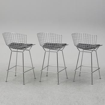 HARRY BERTOIA, three bar stools, Knoll International.
