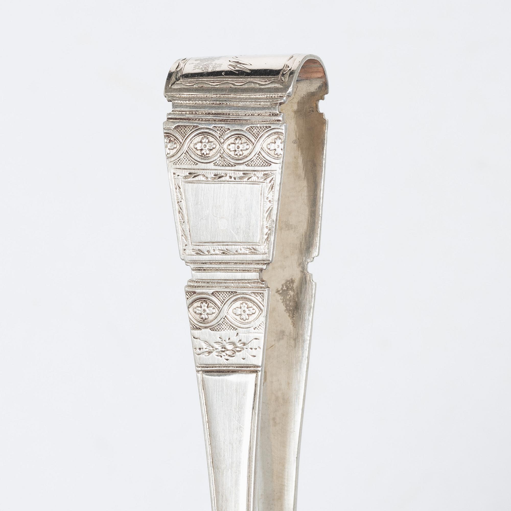 Stefan Westerstråhle, sockertång, silver, Stockholm 1796.