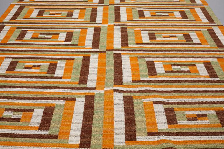 Barbro Nilsson, MATTA, "Ostia orange", rölakan, ca 339,5 x 245 cm, signerad AB MMF BN.
