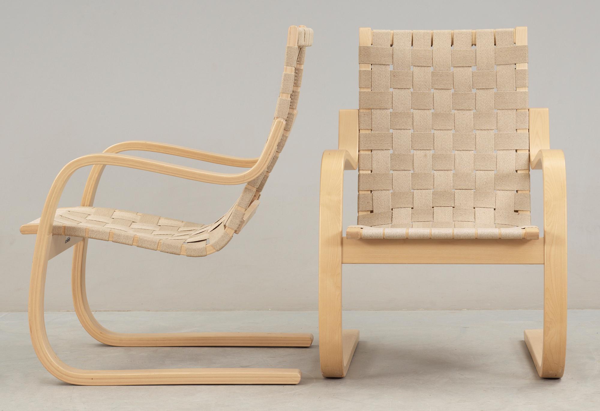 FÅTÖLJER, ett par, "406", Alvar Aalto, Artek, 2003.