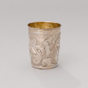 A RUSSIAN SILVER BEAKER, Moscow 1769, Krishev Fedor.