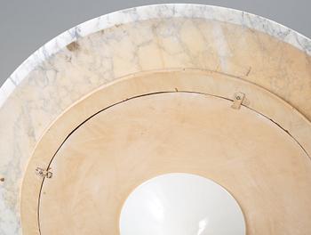 An Eero Saarinen carrara marble top 'Tulip' table by Knoll International/ Nordiska Kompaniet.