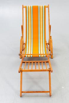 Sun loungers, a pair of footstools, 1950s.