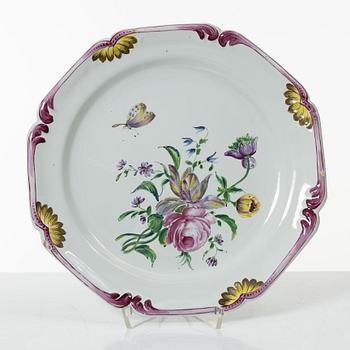A pair of Rococo style plates, Veuve Perrin style, France, 20th Century.