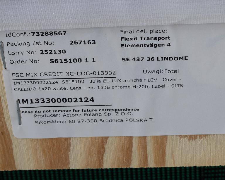 Armchairs, a pair, "Julia", Sits, contemporary.