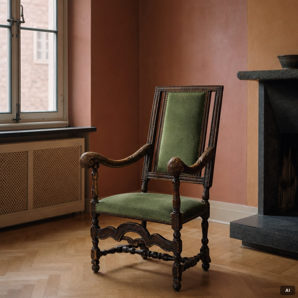 A Baroque armchair, 18th century.