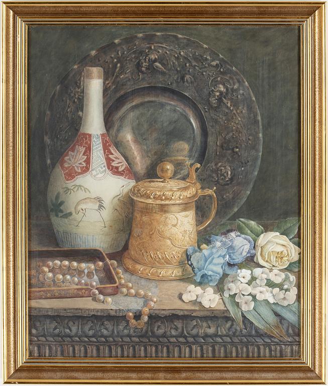 OKÄND KONSTNÄR, akvarell, monogramsignerad ESK, 1800-tal.