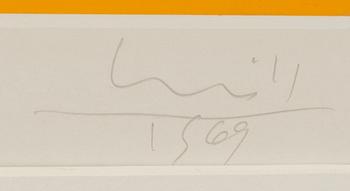 MAX BILL,  Serigraph in colors, numbered 45/250 and signed. Dated 1969.