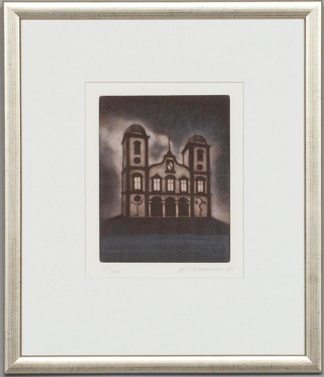 ANTTI SALOKANNEL, färgetsning, signerad och daterad -89. Numrerad 24/100.