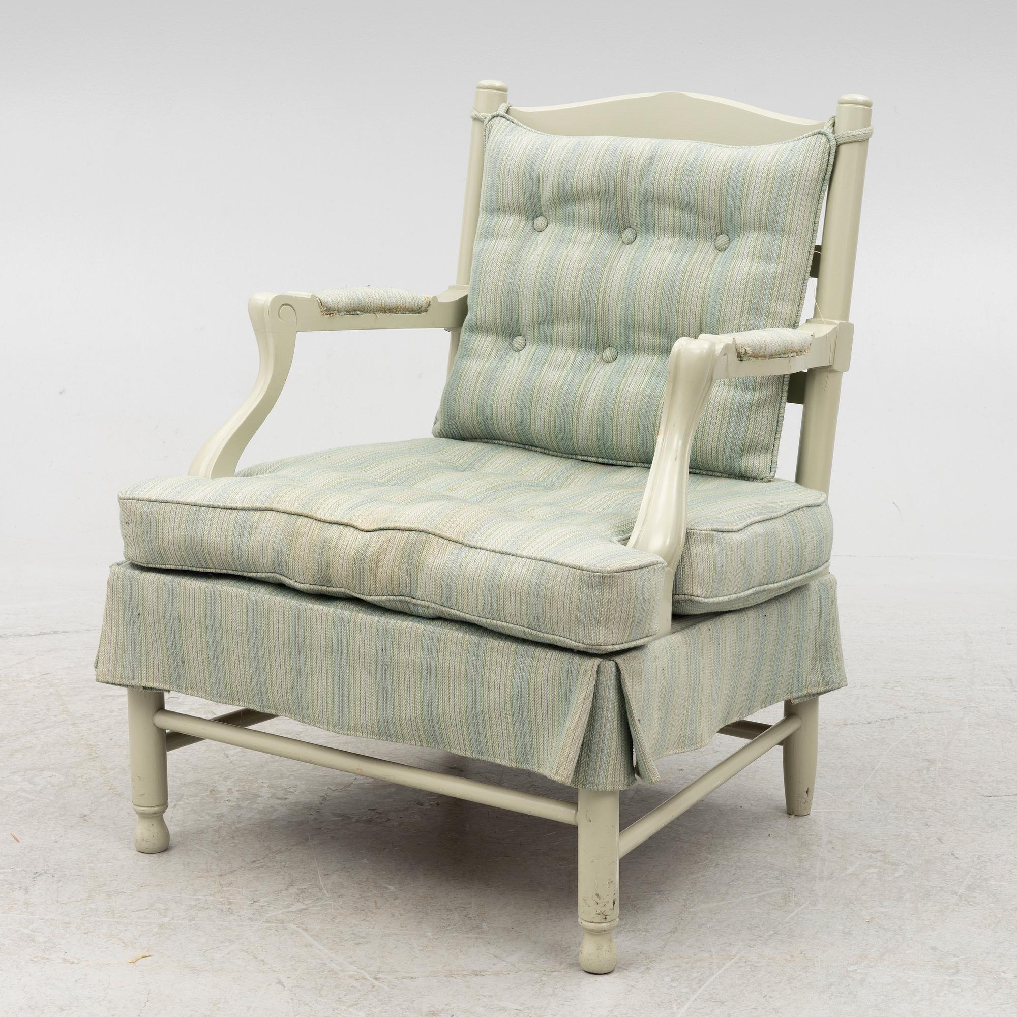 A sofa and armchair, of so called model "Gripsholms", Sweden, late 20th century.