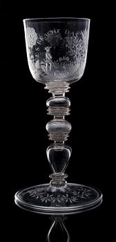 POKALGLAS. Tyskland, 1700-talets första hälft.