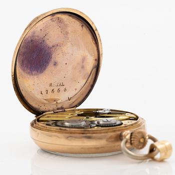 Pocket watch, 14K gold, 34 mm.