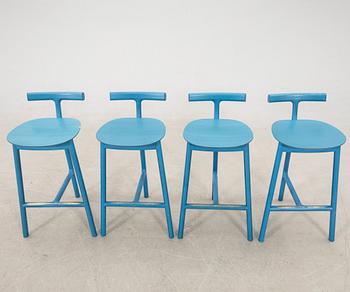 Sam Hecht & Kim Colin bar stools 4 pcs "Radice" for Mattiazzi Italy 21st century.