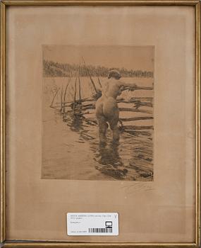 Anders Zorn · ANDERS ZORN, etsning. Sign. Dat 1913 i plåten.