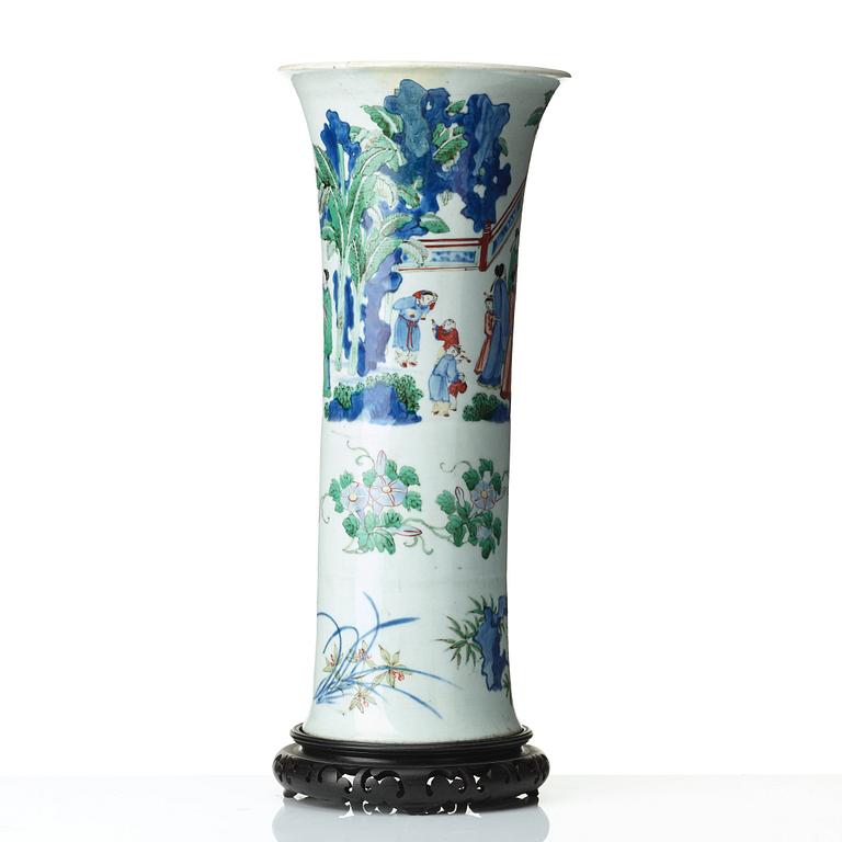 A Transitional Wucai Vase, 17th Century.