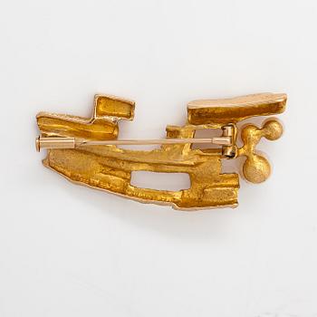 Björn Weckström, A 14K gold and cultured pearls brooch "Bow of Argo". Lapponia 1970.