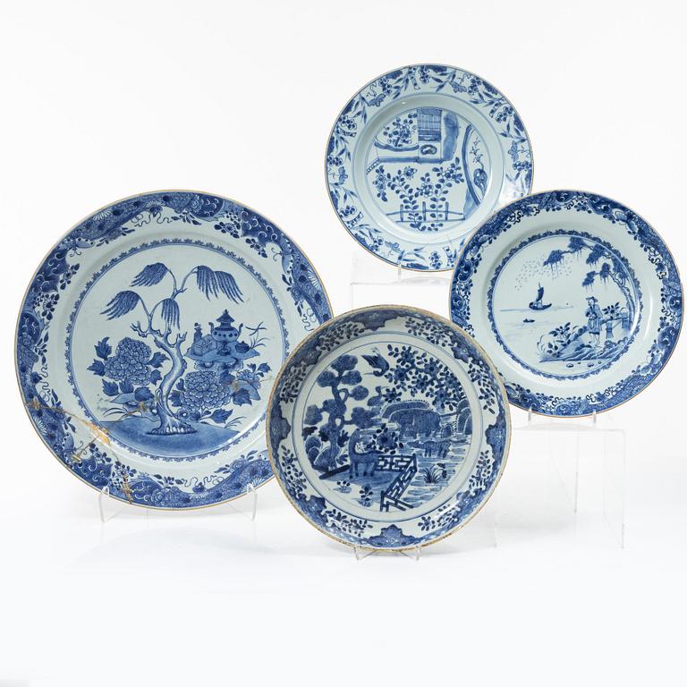 Fat, 4 st, porslin, Kina, Qingdynastin, 1700-tal.
