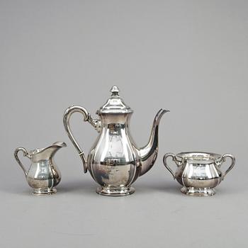 KAFFESERVIS, 3 delar, silver, Holms Juvelerare-& Guldsmedsaffär, Karlskrona, 1931. Vikt ca 959g.