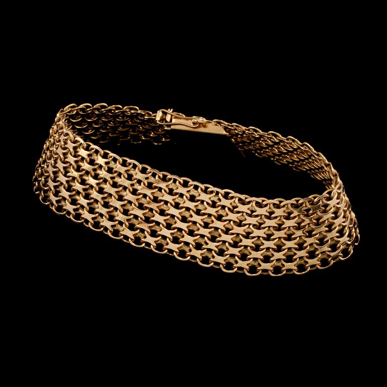ARMLÄNK, 18k guld, Hallbergs, Köping, 1964. Vikt 32 g.
