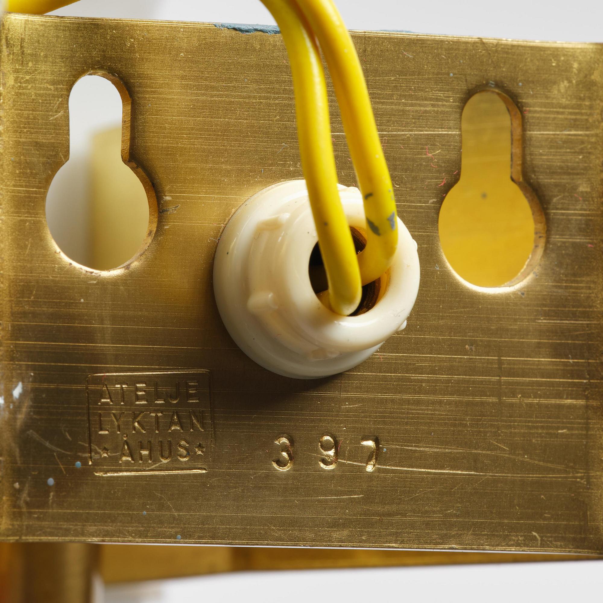 Hans Bergström, a wall lamp model "397", ateljé Lyktan, Åhus, 1950s.