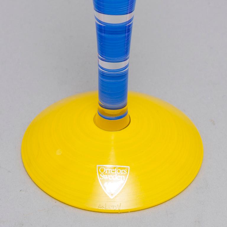 ANNE NILSSON, eight 'Clown' champagne glasses, Orrefors.