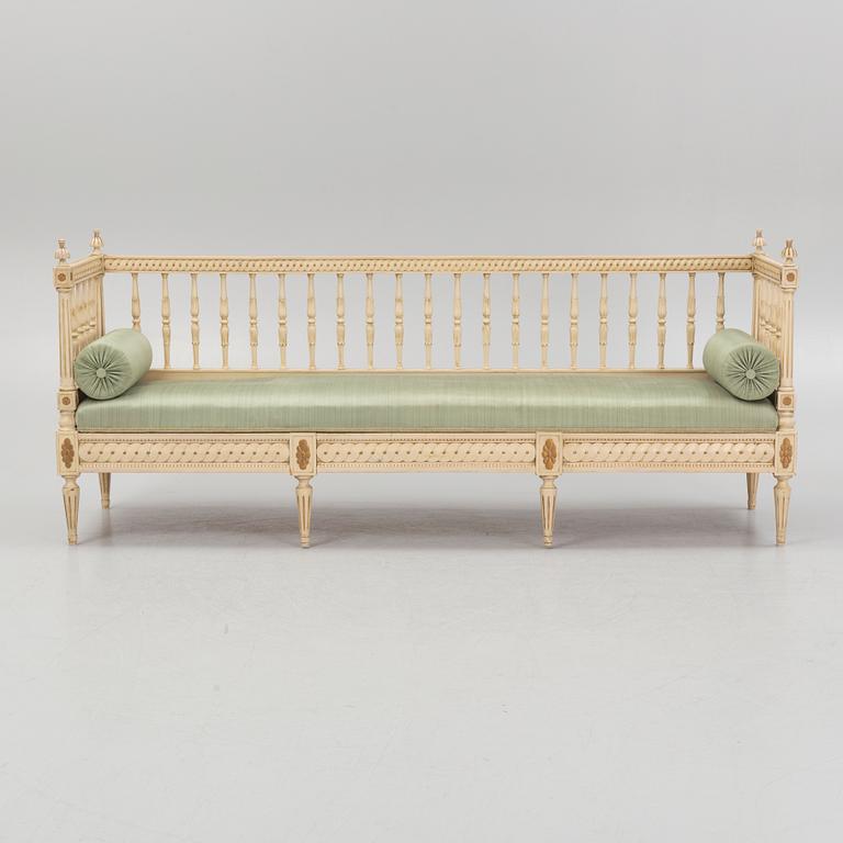 A Gustavian style sofa, late 19th century.