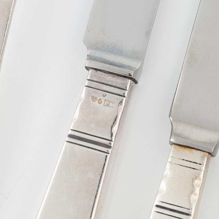 Jacob Ängman, besticksuppsättning, silver, 85 delar, "Rosenholm", GAB, Stockholm, 1955-1991.