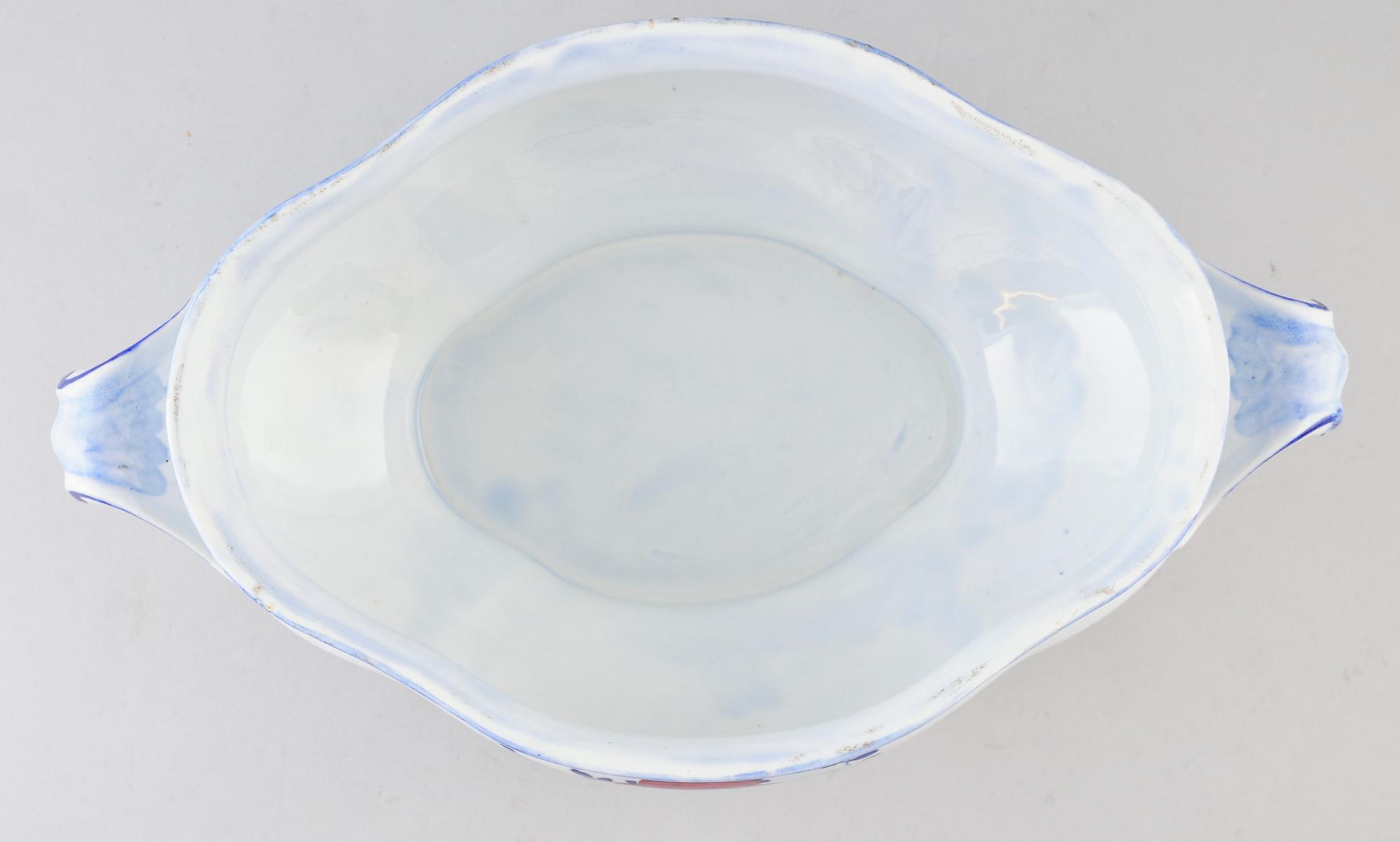 TERRIN MED LOCK, porslin, Rörstrand, sekelskiftet 1900.