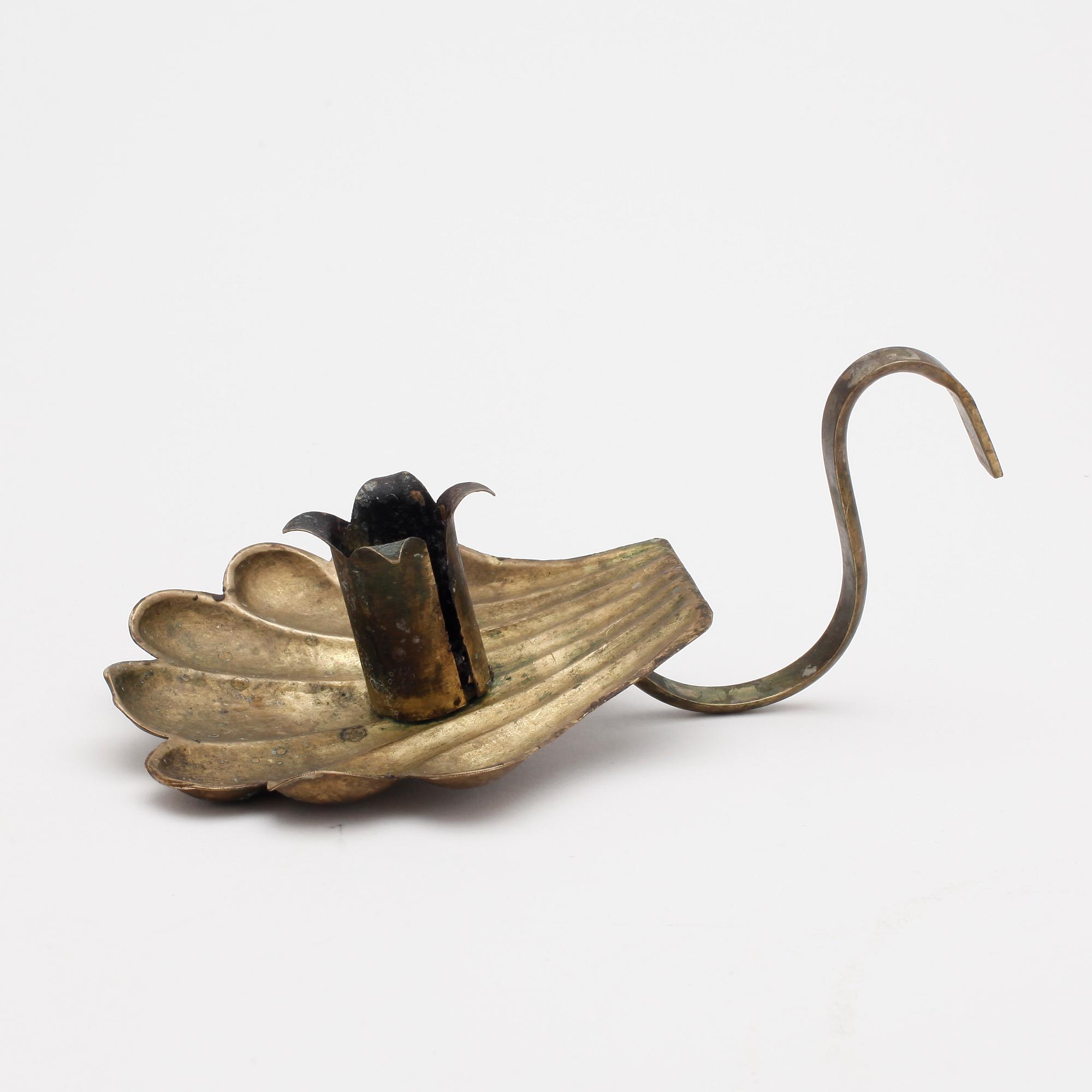 LJUSPLÅT, mässing, John F. Hellström, Nyköping, 1895.