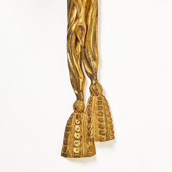 A pair of gilt bronze two-branch appliques after F. L. Rung, late 19th century,