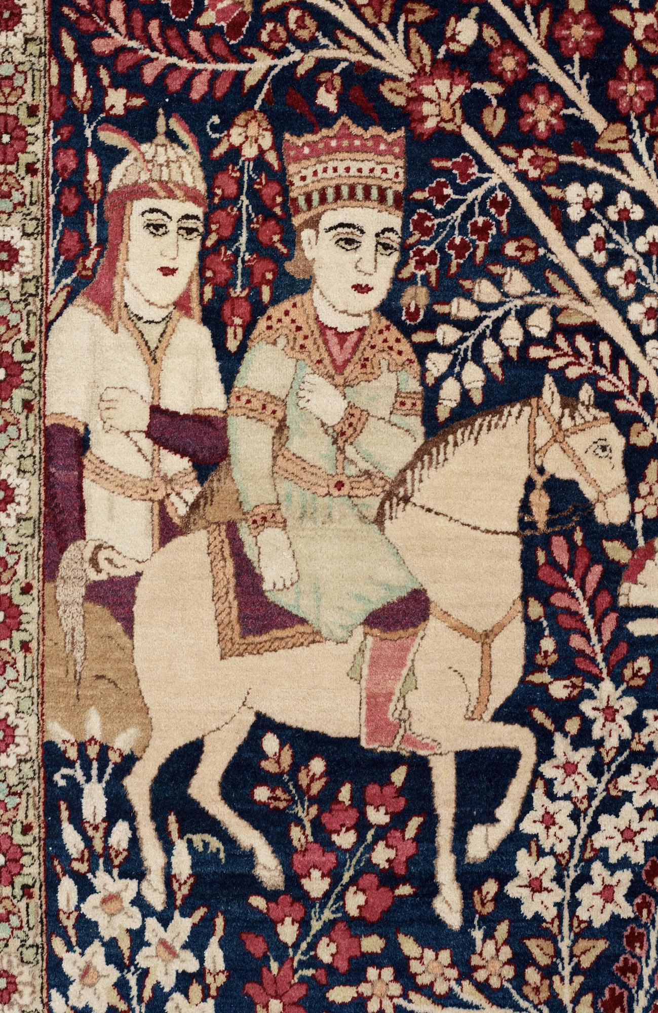 ANTIK/SEMIANTIK KIRMAN LAVER FIGURAL. 210 x 130 cm.
