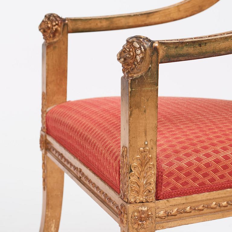 A pair of Swedish chairs in N C Salton's manner,  19th century.