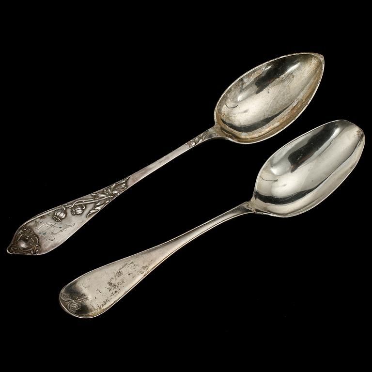 MATSKEDAR, 8 st, silver, 1800-tal, vikt 340 g.