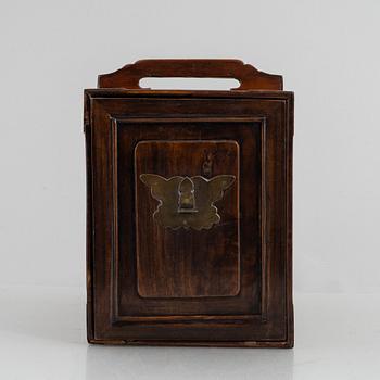 A Chinese/Southeast Asian hardwood box, 20th century.