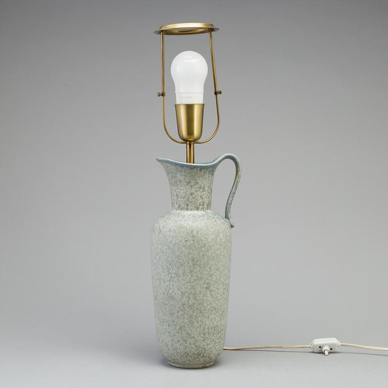 GUNNAR NYLUND, kanna/bordslampa, Rörstand, stengods, 1960-tal.