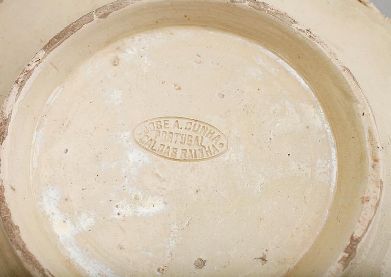 KANNA MED FAT, majolika, Jose A Cunha, Portugal, 1800-talets sista kvartal.