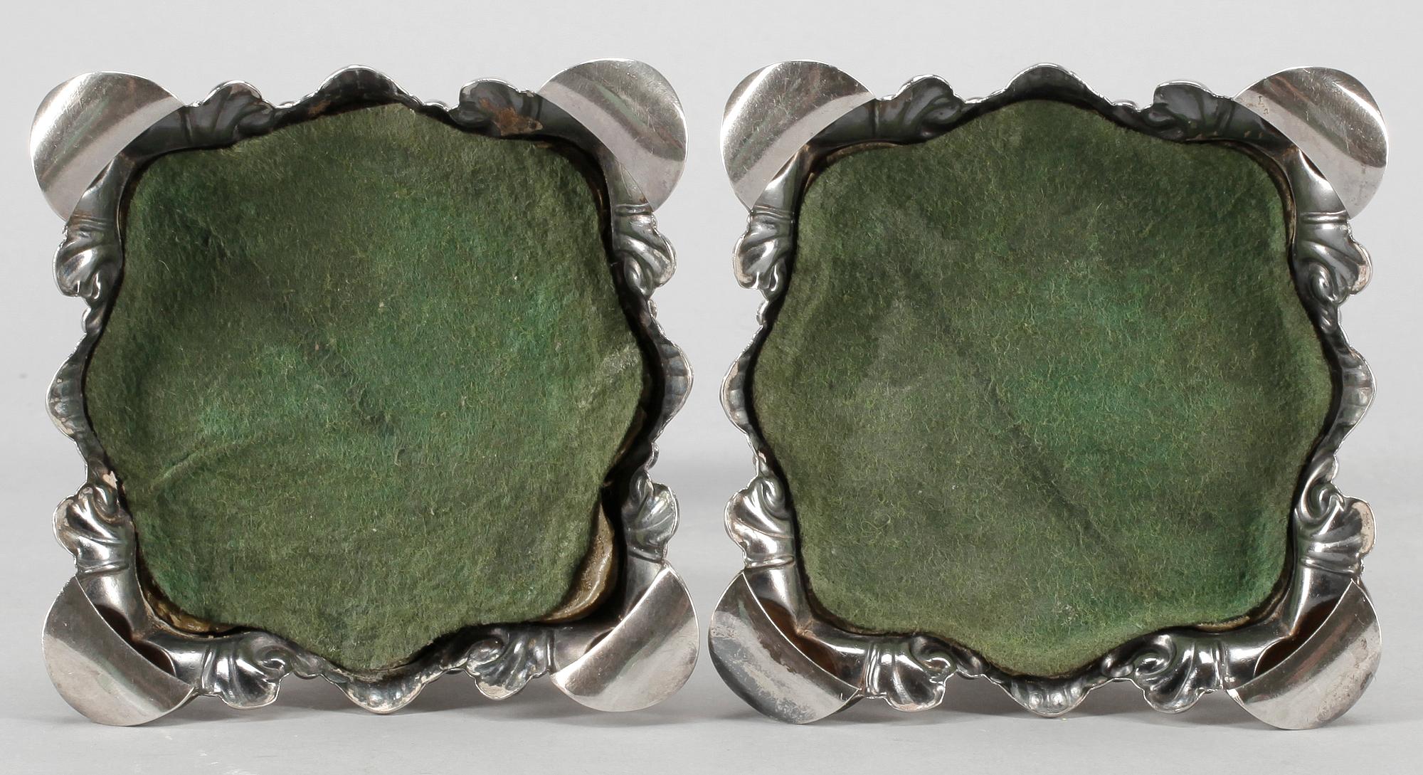 LJUSSTAKAR, ett par, silver, barockstil, C G Hallberg, Stockholm, 1944.