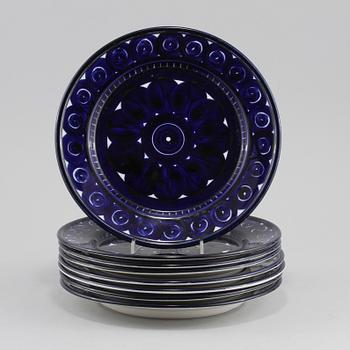 TALLRIKAR, 8 delar, porslin, "Valencia" Ulla Procopé, Arabia, Finland, 1900-talets andra hälft.