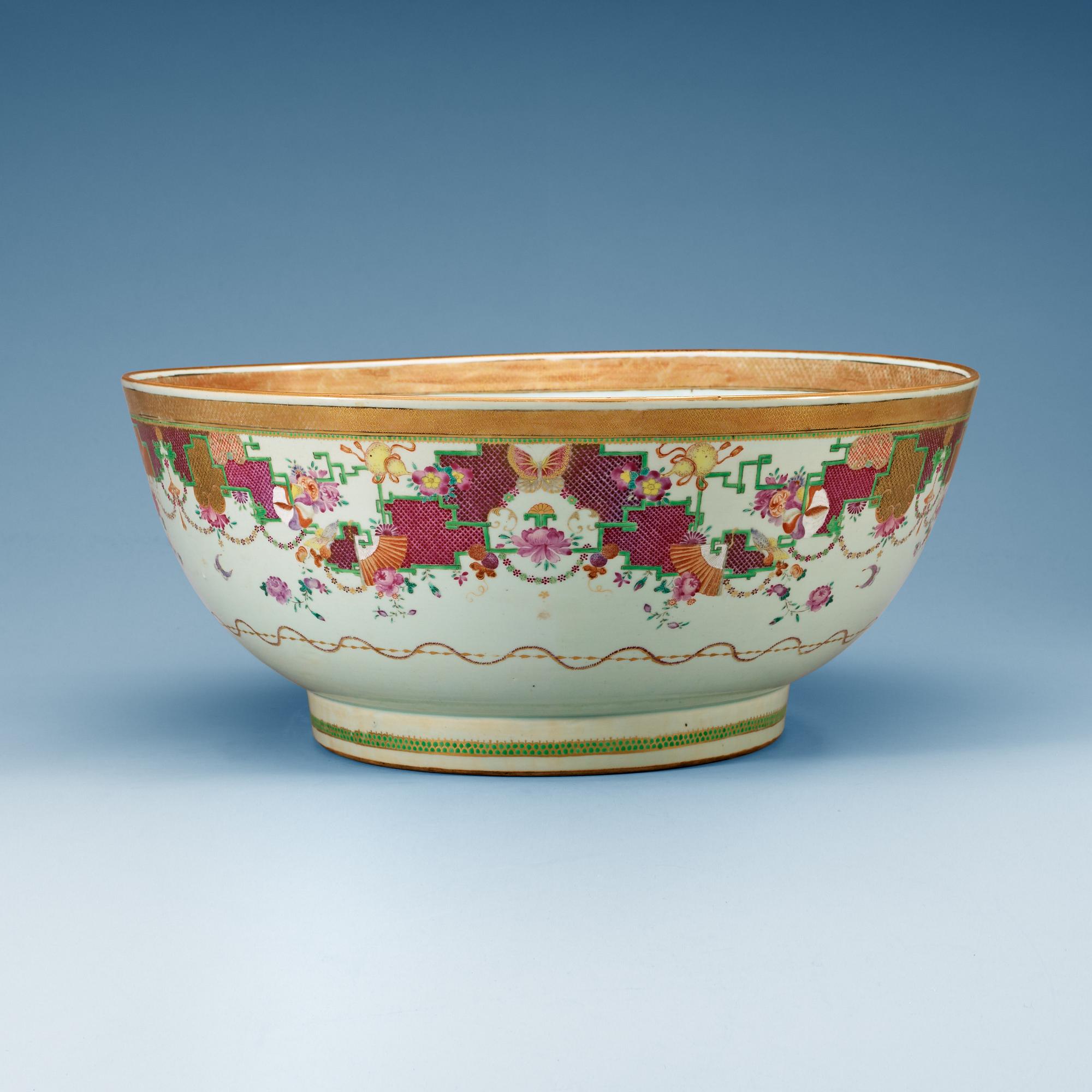BÅLSKÅL, kompaniporslin. Qing dynastin, Qianlong (1736-95).