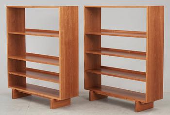 A pair of Josef Frank mahogany bookshelves, Svenskt Tenn, model 1142.