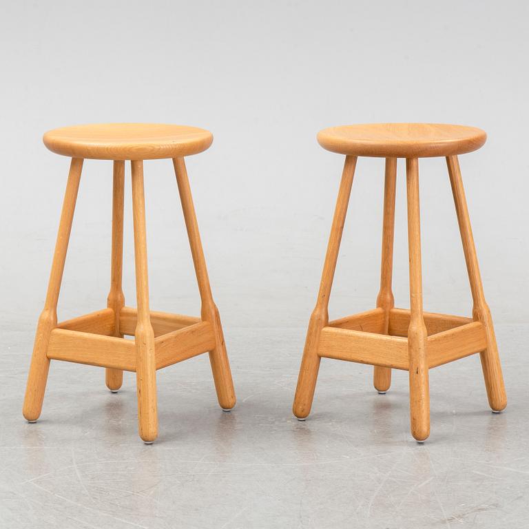 Chris Martin, a set of eight contemporary oak stools, 'Albert', Massproductions.