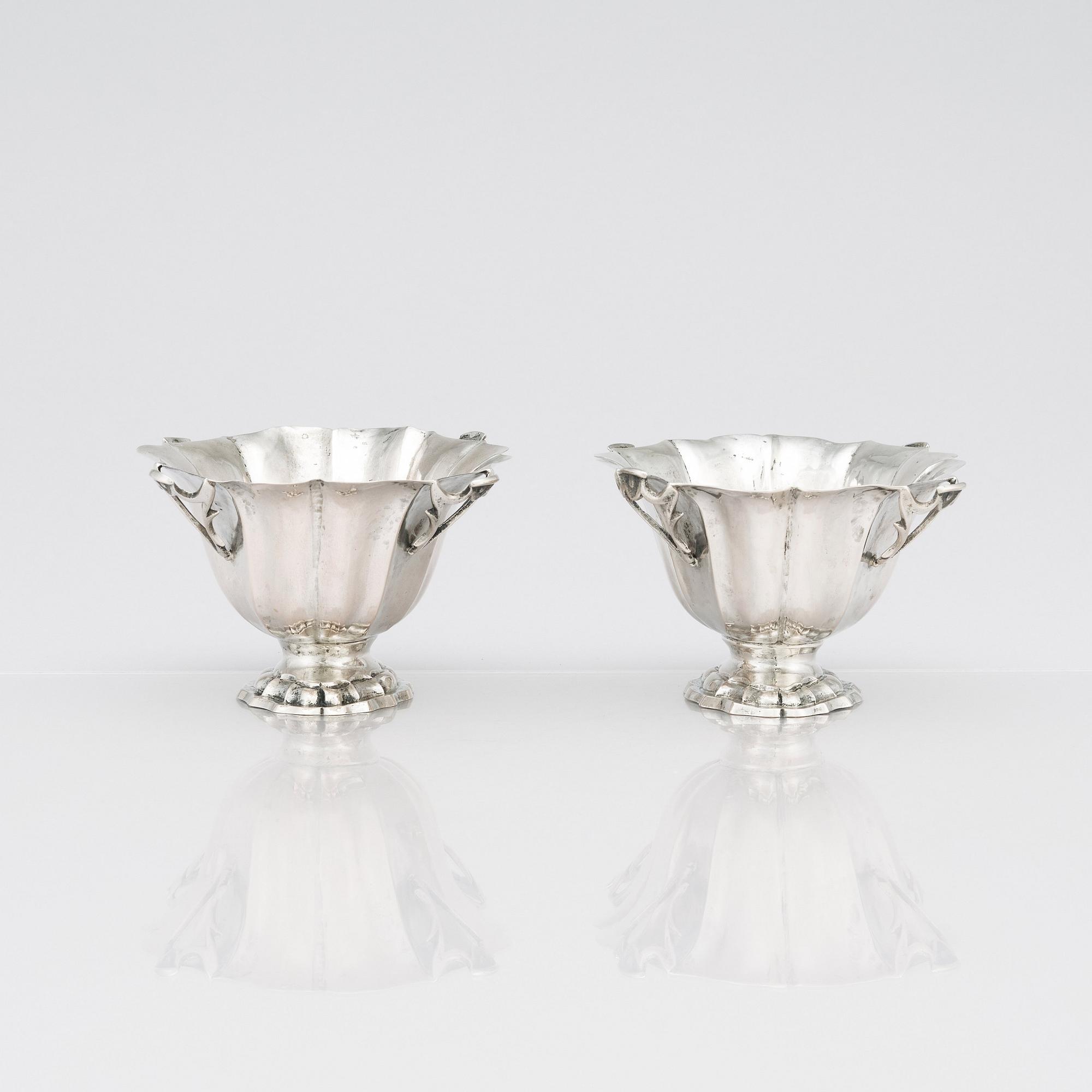 A pair of Italian Silver Sugar Bowls, Venice, mid 18th century.