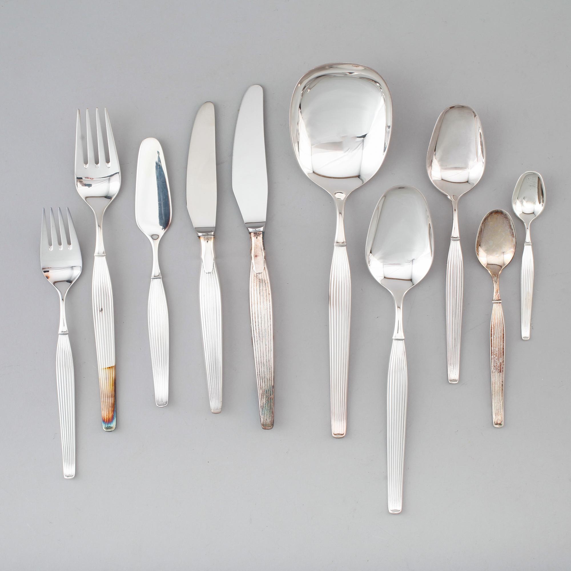 BESTICK, 89 delar, nysilver, "Savoy", 1900-talets andra hälft.