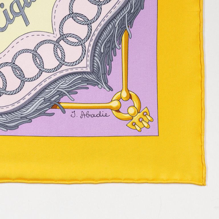 Hermès, a 'Cliquetis' twill silk scarf.