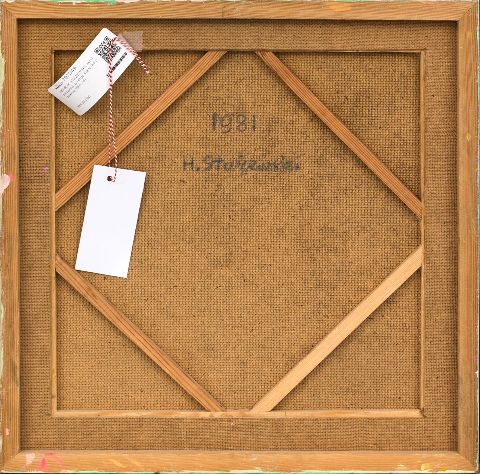 HENRYK STAZEWSKI, akryl på pannå, a tergo signerad o daterad 1981.