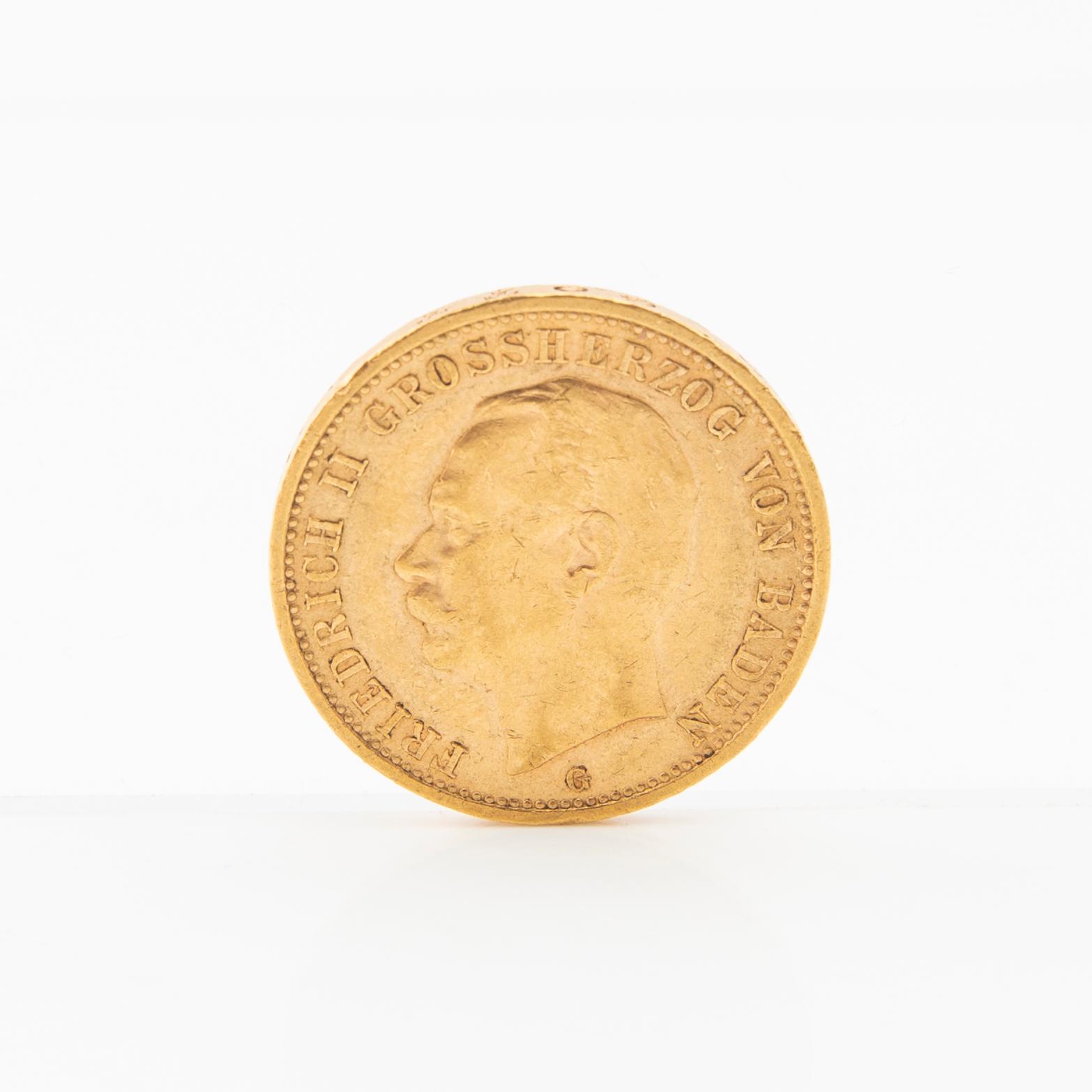 Guldmynt  20 mark 1912 Tyska riket (Baden) Friedrich II.
