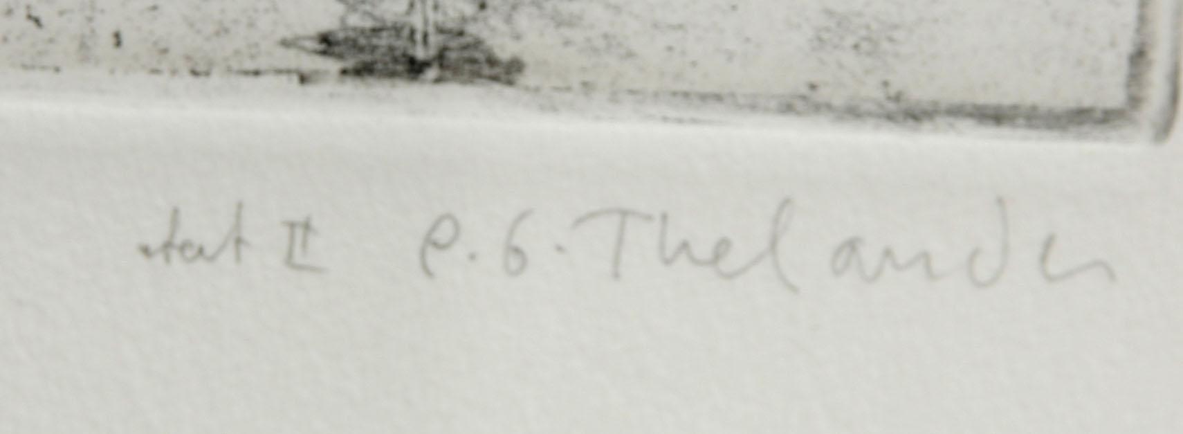 PG THELANDER, färgetsning, sign och numr 23/40 etat II.