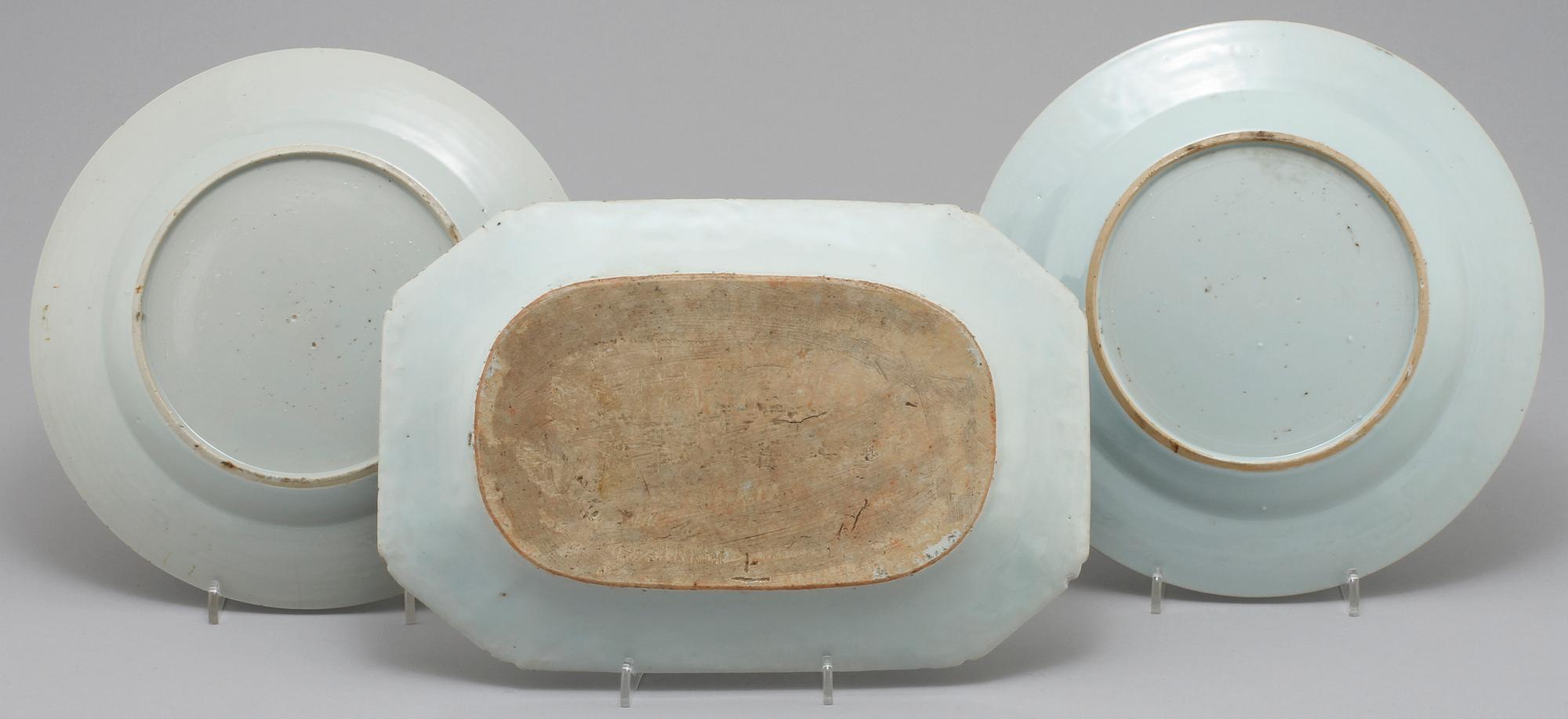 PARTI PORSLIN, 3 del, porslin, Kina, 1700-tal.